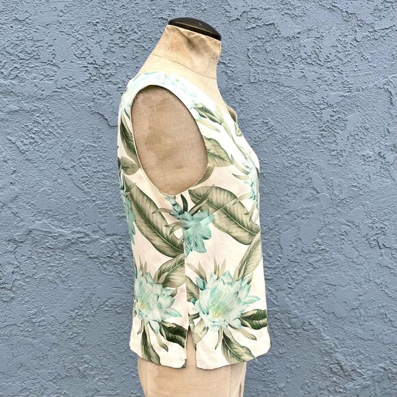 Vintage Silk Tank Top Shell by Tommy Bahama Medium Tropical Vacation - Picture 7 of 10